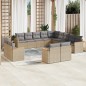vidaXL Juego de sofás jardín con cojines beige mezcla 13 pzas ratán PE vidaXL Juego de sofás jardín con cojines beige mezcla 13 pzas ratán PE