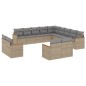 vidaXL Juego de sofás jardín con cojines beige mezcla 13 pzas ratán PE vidaXL Juego de sofás jardín con cojines beige mezcla 13 pzas ratán PE