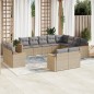 vidaXL Juego de sofás jardín con cojines beige mezcla 12 pzas ratán PE vidaXL Juego de sofás jardín con cojines beige mezcla 12 pzas ratán PE