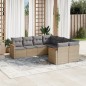 vidaXL Juego de sofás jardín con cojines beige mezcla 8 pzas ratán PE vidaXL Juego de sofás jardín con cojines beige mezcla 8 pzas ratán PE