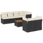 vidaXL Set de sofás de jardín 6 piezas y cojines ratán sintético negro vidaXL Set de sofás de jardín 6 piezas y cojines ratán sintético negro