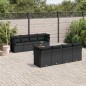 vidaXL Set de sofás de jardín 8 piezas y cojines ratán sintético negro vidaXL Set de sofás de jardín 8 piezas y cojines ratán sintético negro