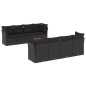 vidaXL Set de sofás de jardín 8 piezas y cojines ratán sintético negro vidaXL Set de sofás de jardín 8 piezas y cojines ratán sintético negro