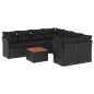 vidaXL Set de sofás de jardín 8 piezas y cojines ratán sintético negro vidaXL Set de sofás de jardín 8 piezas y cojines ratán sintético negro