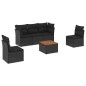 vidaXL Set de sofás de jardín 6 piezas y cojines ratán sintético negro vidaXL Set de sofás de jardín 6 piezas y cojines ratán sintético negro