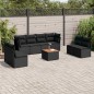 vidaXL Set de sofás de jardín 8 piezas y cojines ratán sintético negro vidaXL Set de sofás de jardín 8 piezas y cojines ratán sintético negro