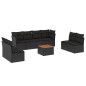 vidaXL Set de sofás de jardín 8 piezas y cojines ratán sintético negro vidaXL Set de sofás de jardín 8 piezas y cojines ratán sintético negro