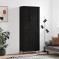 vidaXL Aparador alto madera contrachapada negro 69,5x34x180 cm vidaXL Aparador alto madera contrachapada negro 69,5x34x180 cm