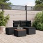 vidaXL Set de muebles de jardín 5 pzas y cojines ratán sintético negro vidaXL Set de muebles de jardín 5 pzas y cojines ratán sintético negro