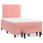 vidaXL Cama box spring con colchón terciopelo rosa 120x200 cm vidaXL Cama box spring con colchón terciopelo rosa 120x200 cm