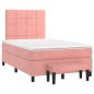 vidaXL Cama box spring con colchón terciopelo rosa 120x200 cm vidaXL Cama box spring con colchón terciopelo rosa 120x200 cm