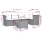 vidaXL Set de sofás de jardín 6 piezas y cojines ratán sintético negro vidaXL Set de sofás de jardín 6 piezas y cojines ratán sintético negro