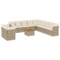 vidaXL Set de sofás de jardín 12 pzas y cojines ratán sintético marrón vidaXL Set de sofás de jardín 12 pzas y cojines ratán sintético marrón