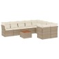 vidaXL Juego de sofás jardín con cojines beige 10 pzas ratán sintético vidaXL Juego de sofás jardín con cojines beige 10 pzas ratán sintético