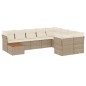 vidaXL Juego de sofás jardín con cojines beige 10 pzas ratán sintético