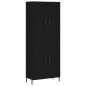 vidaXL Aparador alto madera contrachapada negro 69,5x34x180 cm vidaXL Aparador alto madera contrachapada negro 69,5x34x180 cm