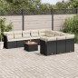 vidaXL Set de sofás de jardín 12 piezas cojines ratán sintético negro vidaXL Set de sofás de jardín 12 piezas cojines ratán sintético negro
