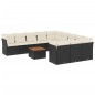 vidaXL Set de sofás de jardín 12 piezas cojines ratán sintético negro vidaXL Set de sofás de jardín 12 piezas cojines ratán sintético negro