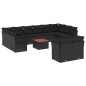 vidaXL Set de sofás de jardín y cojines 13 pzas ratán sintético negro vidaXL Set de sofás de jardín y cojines 13 pzas ratán sintético negro