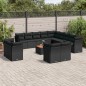 vidaXL Set sofás de jardín 14 pzas con cojines ratán sintético negro vidaXL Set sofás de jardín 14 pzas con cojines ratán sintético negro