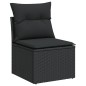 vidaXL Set sofás de jardín 14 pzas con cojines ratán sintético negro vidaXL Set sofás de jardín 14 pzas con cojines ratán sintético negro