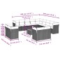 vidaXL Set sofás de jardín 14 pzas con cojines ratán sintético negro vidaXL Set sofás de jardín 14 pzas con cojines ratán sintético negro