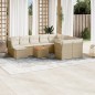 vidaXL Set de sofás de jardín 11pzas con cojines ratán sintético beige vidaXL Set de sofás de jardín 11pzas con cojines ratán sintético beige