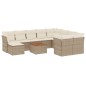 vidaXL Set de sofás de jardín 11pzas con cojines ratán sintético beige vidaXL Set de sofás de jardín 11pzas con cojines ratán sintético beige