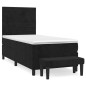 vidaXL Cama box spring con colchón terciopelo negro 80x200 cm vidaXL Cama box spring con colchón terciopelo negro 80x200 cm