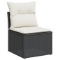 vidaXL Set de sofás de jardín 8 piezas y cojines ratán sintético negro vidaXL Set de sofás de jardín 8 piezas y cojines ratán sintético negro
