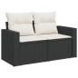 vidaXL Set de sofás de jardín 8 piezas y cojines ratán sintético negro vidaXL Set de sofás de jardín 8 piezas y cojines ratán sintético negro