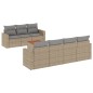 vidaXL Juego de sofás jardín con cojines beige mezcla 8 pzas ratán PE vidaXL Juego de sofás jardín con cojines beige mezcla 8 pzas ratán PE