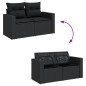 vidaXL Set de sofás de jardín 8 piezas y cojines ratán sintético negro vidaXL Set de sofás de jardín 8 piezas y cojines ratán sintético negro