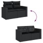 vidaXL Set de sofás de jardín 6 piezas y cojines ratán sintético negro vidaXL Set de sofás de jardín 6 piezas y cojines ratán sintético negro