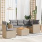 vidaXL Juego de sofás jardín con cojines beige mezcla 6 pzas ratán PE vidaXL Juego de sofás jardín con cojines beige mezcla 6 pzas ratán PE