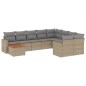 vidaXL Juego de sofás jardín con cojines beige 10 pzas ratán sintético vidaXL Juego de sofás jardín con cojines beige 10 pzas ratán sintético