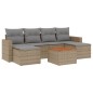vidaXL Juego de sofás jardín con cojines beige mezcla 7 pzas ratán PE vidaXL Juego de sofás jardín con cojines beige mezcla 7 pzas ratán PE