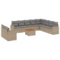 vidaXL Juego de sofás jardín con cojines beige mezcla 11 pzas ratán PE vidaXL Juego de sofás jardín con cojines beige mezcla 11 pzas ratán PE