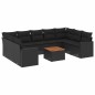 vidaXL Set de sofás de jardín 10 pzas cojines ratán sintético negro vidaXL Set de sofás de jardín 10 pzas cojines ratán sintético negro