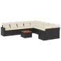 vidaXL Set de sofás de jardín 11 pzas y cojines ratán sintético negro vidaXL Set de sofás de jardín 11 pzas y cojines ratán sintético negro