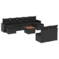 vidaXL Set de sofás de jardín 10 pzas cojines ratán sintético negro vidaXL Set de sofás de jardín 10 pzas cojines ratán sintético negro