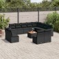 vidaXL Set de sofás de jardín y cojines 13 pzas ratán sintético negro vidaXL Set de sofás de jardín y cojines 13 pzas ratán sintético negro