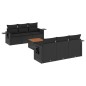 vidaXL Set de comedor de jardín 7 pzas y cojines ratán sintético negro vidaXL Set de comedor de jardín 7 pzas y cojines ratán sintético negro
