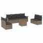 vidaXL Set de muebles de jardín 9 pzas y cojines ratán sintético gris vidaXL Set de muebles de jardín 9 pzas y cojines ratán sintético gris