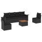 vidaXL Set de comedor de jardín 7 pzas y cojines ratán sintético negro vidaXL Set de comedor de jardín 7 pzas y cojines ratán sintético negro