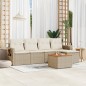 vidaXL Juego de sofás jardín con cojines 6 pzas ratán sintético beige vidaXL Juego de sofás jardín con cojines 6 pzas ratán sintético beige