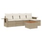 vidaXL Juego de sofás jardín con cojines 6 pzas ratán sintético beige vidaXL Juego de sofás jardín con cojines 6 pzas ratán sintético beige