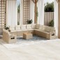 vidaXL Set de sofás de jardín 12 pzas y cojines ratán sintético marrón vidaXL Set de sofás de jardín 12 pzas y cojines ratán sintético marrón