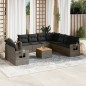vidaXL Set de sofás de jardín 10 pzas con cojines ratán sintético gris vidaXL Set de sofás de jardín 10 pzas con cojines ratán sintético gris