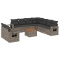 vidaXL Set de sofás de jardín 10 pzas con cojines ratán sintético gris vidaXL Set de sofás de jardín 10 pzas con cojines ratán sintético gris